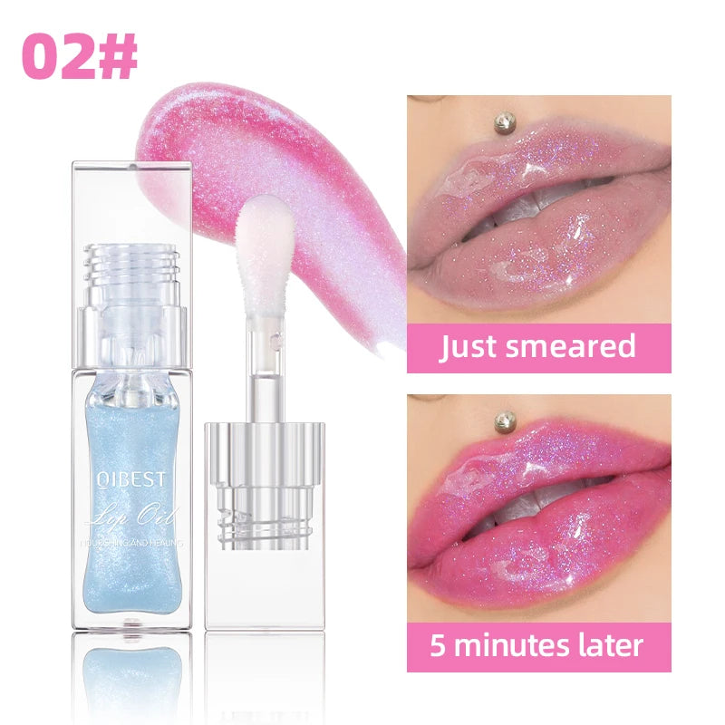 1Pc Temperature Color Change Lip Oil Lipgloss Moisturizing Lasting Pink Clear Lip Glaze Pearlescent Lipgloss Makeup New