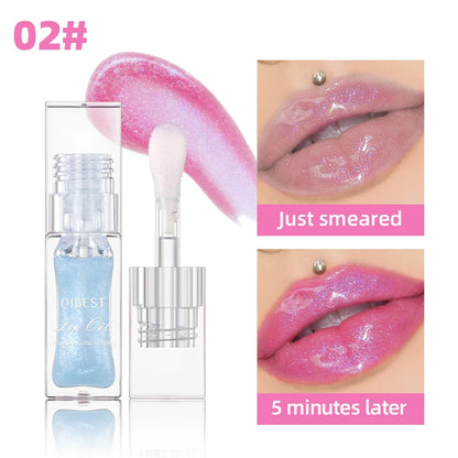 1Pc Temperature Color Change Lip Oil Lipgloss Moisturizing Lasting Pink Clear Lip Glaze Pearlescent Lipgloss Makeup New