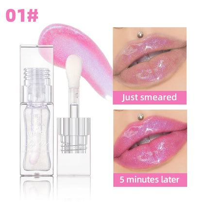 1Pc Temperature Color Change Lip Oil Lipgloss Moisturizing Lasting Pink Clear Lip Glaze Pearlescent Lipgloss Makeup New
