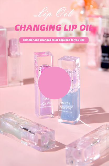 Color changing lip oil thinner formula applies to lips color change gloss