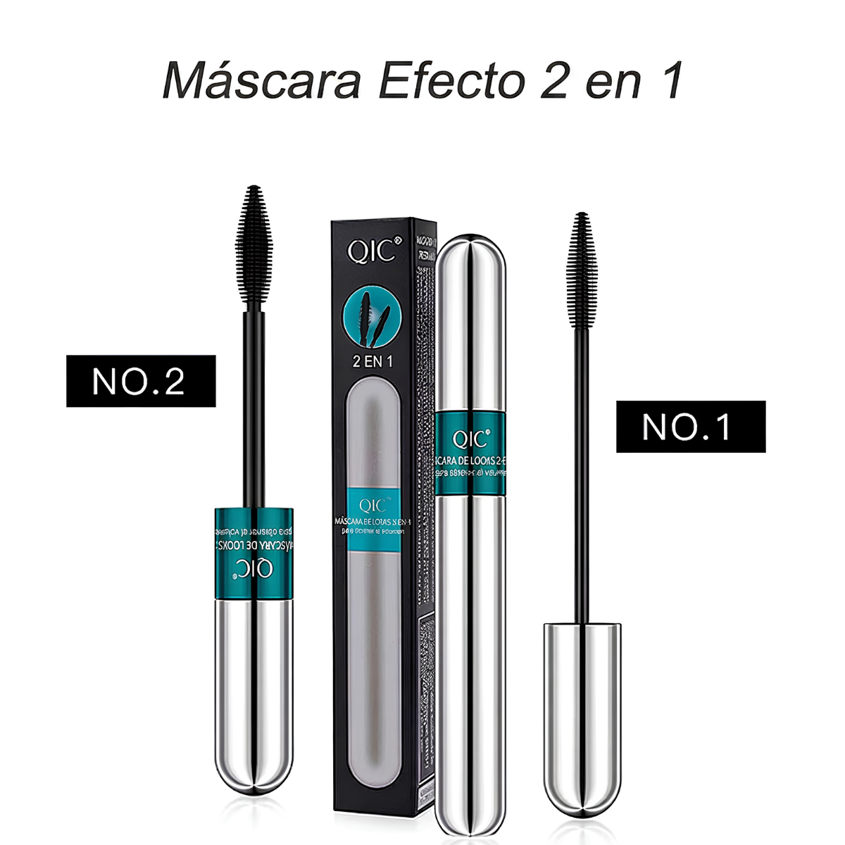 Máscara de Fibra de Seda 2 en 1 – Volumen, Alargamiento e Impermeable