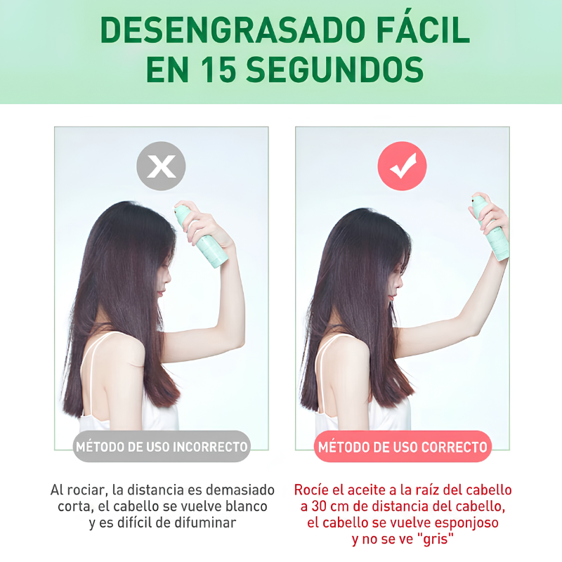 Spray de Volumen Fluffy™ | Levantamiento Instantáneo en Raíces y Control del Aceite