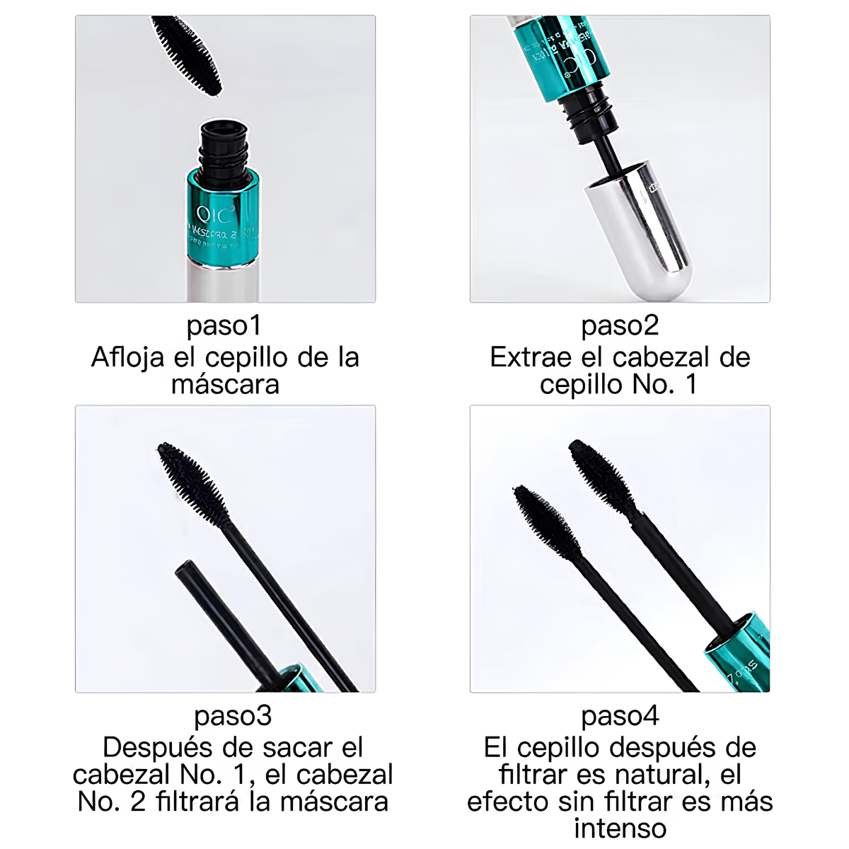 Máscara de Fibra de Seda 2 en 1 – Volumen, Alargamiento e Impermeable
