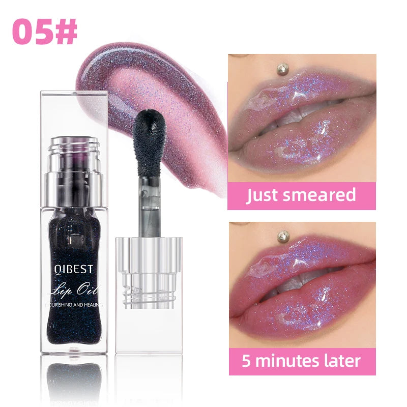 1Pc Temperature Color Change Lip Oil Lipgloss Moisturizing Lasting Pink Clear Lip Glaze Pearlescent Lipgloss Makeup New