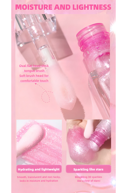 Color changing lip oil oval flat applicator brush - soft thick tongue brush for comfortable application
