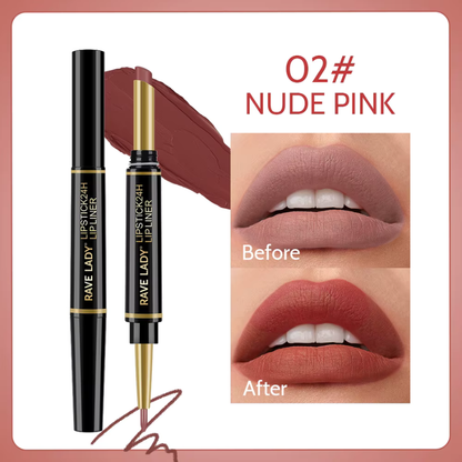 Labial Mate 2 en 1 + Perfilador – Larga Duración