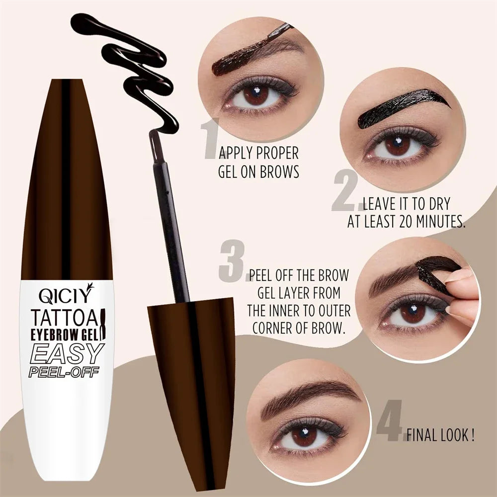 Lasting 3 Days Tattoo Easy Peel off Eyebrow Gel Cream Types Long-Lasting Smudge-Proof Sweat Resistant Waterproof Cosmetics