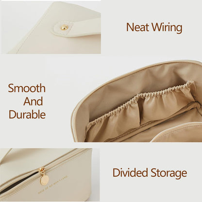 Bolsa de Cosméticos de Viaje de Gran Capacidad, Bolsa de Maquillaje de PU, Bolsa de Maquillaje de PU de Primera Calidad con Asa para Cosméticos, Artículos de Aseo de Las Mujer