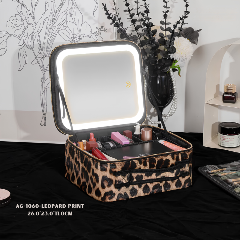 GlowCase™ Organizador de Maquillaje con Luz LED — Neceser Portátil con Espejo e Iluminación